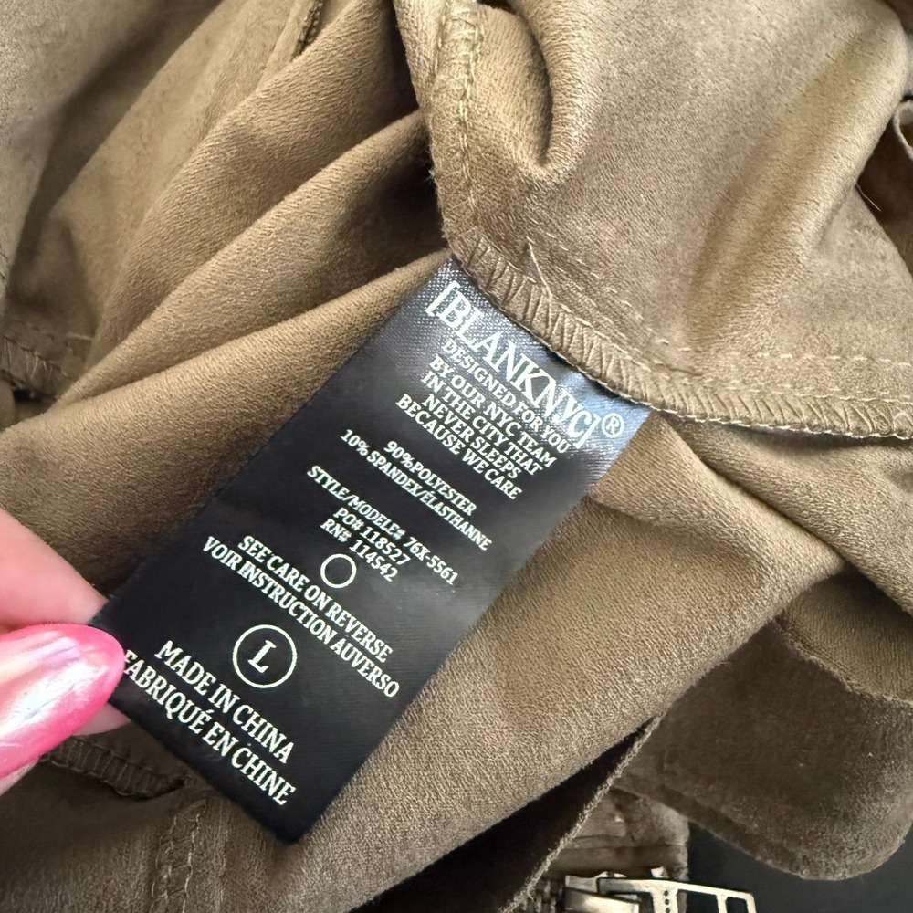 BLANKNYC Moto Jacket Women's Large Smokey Sage Asymmetrical Zip Retro Biker‎ - Picture 13 of 13